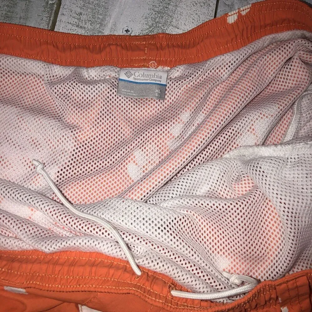 Columbia PFG Clemson Tigers Shorts Mens XL Swim Trunks Board Orange Football